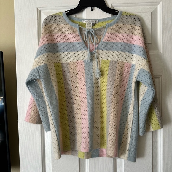 Stitch & Needle 100% cashmere pastel striped sweater, size small - Picture 4 of 7